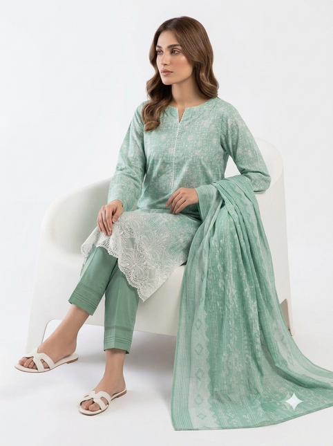 3 Piece Lawn Suit (Unstitched)