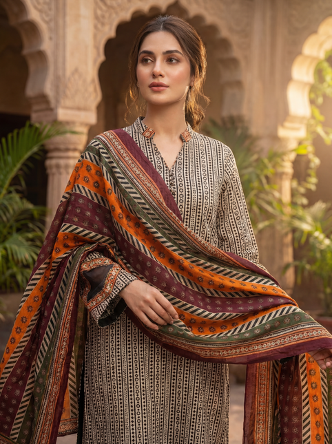 3 Piece Lawn Suit - Embellished  Pret