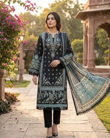 3 Piece Lawn Dress - Pret