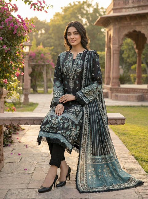 3 Piece Lawn Dress - Pret