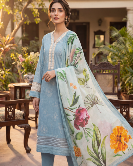 3 Piece Lawn Suit - Printed