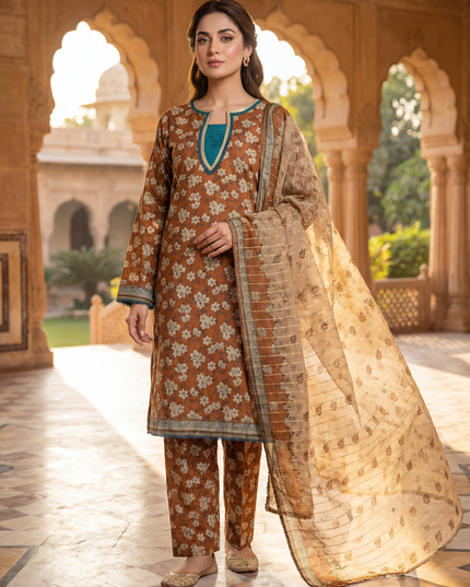 3 Piece Lawn Suit - Pret