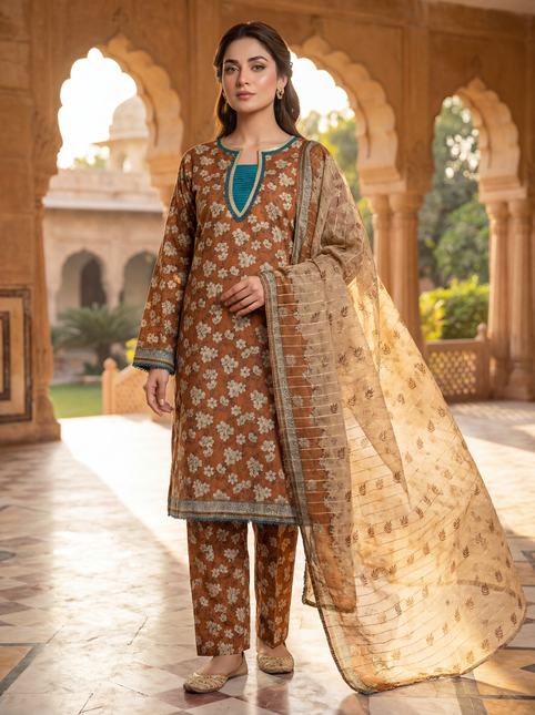3 Piece Lawn Suit - Pret