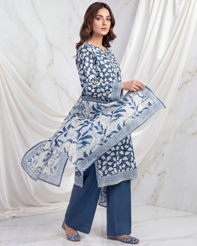 3 Piece Lawn Suit (Stitched)