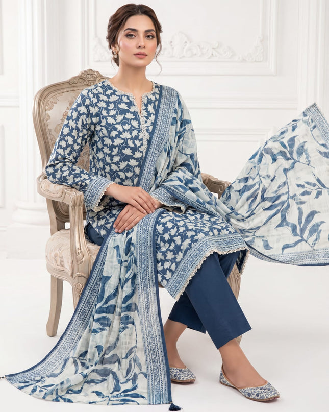 3 Piece Lawn Suit (Stitched)
