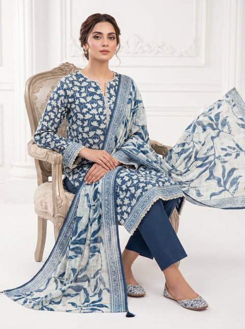 3 Piece Lawn Suit (Stitched)